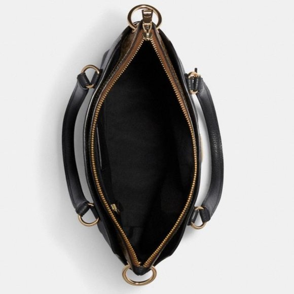 NWT COACH LARGE REMI SATCHEL HANDBAG LEATHER BLACK - Picture 3 of 4